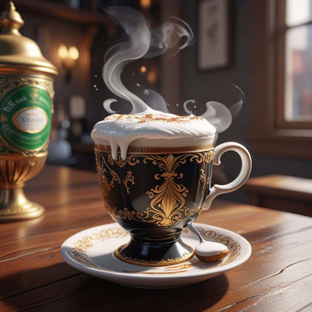 Creamy, Steamy and Dreamy! (Irish coffee with whipped cream and ice cream cap and a sprinkle of nutmeg. Still version)  by @Skepmantic