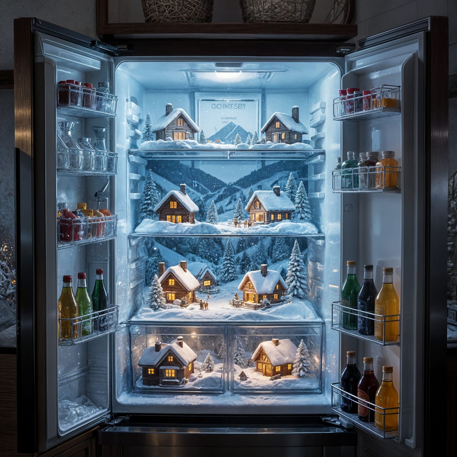 Winter Villages Emerge From Refrigerator Shelves
