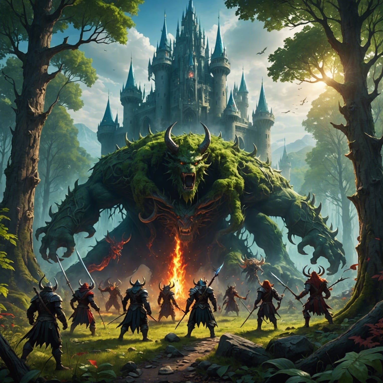 A magical war between mythological forest creatures and demo...