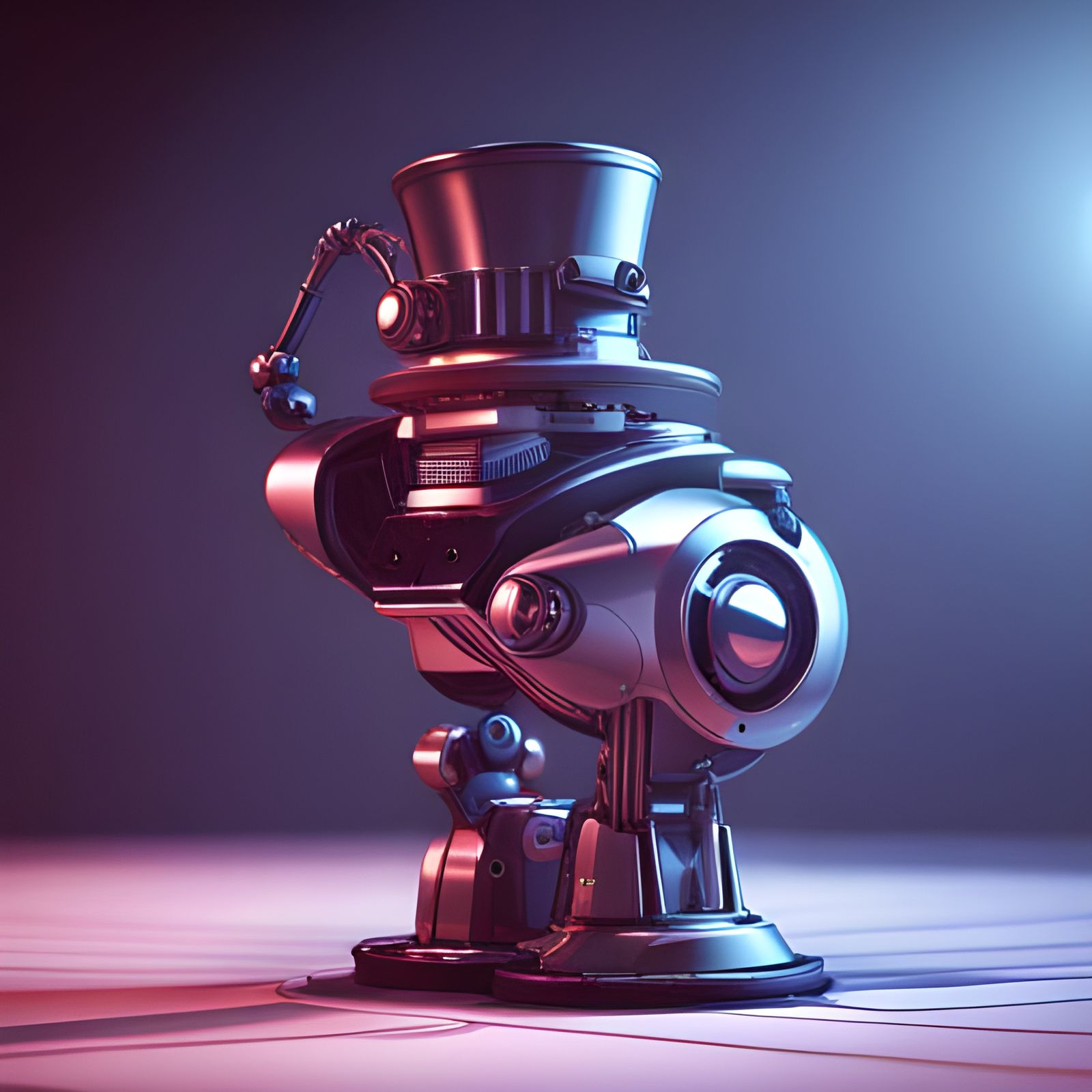 Robot wears a top hat