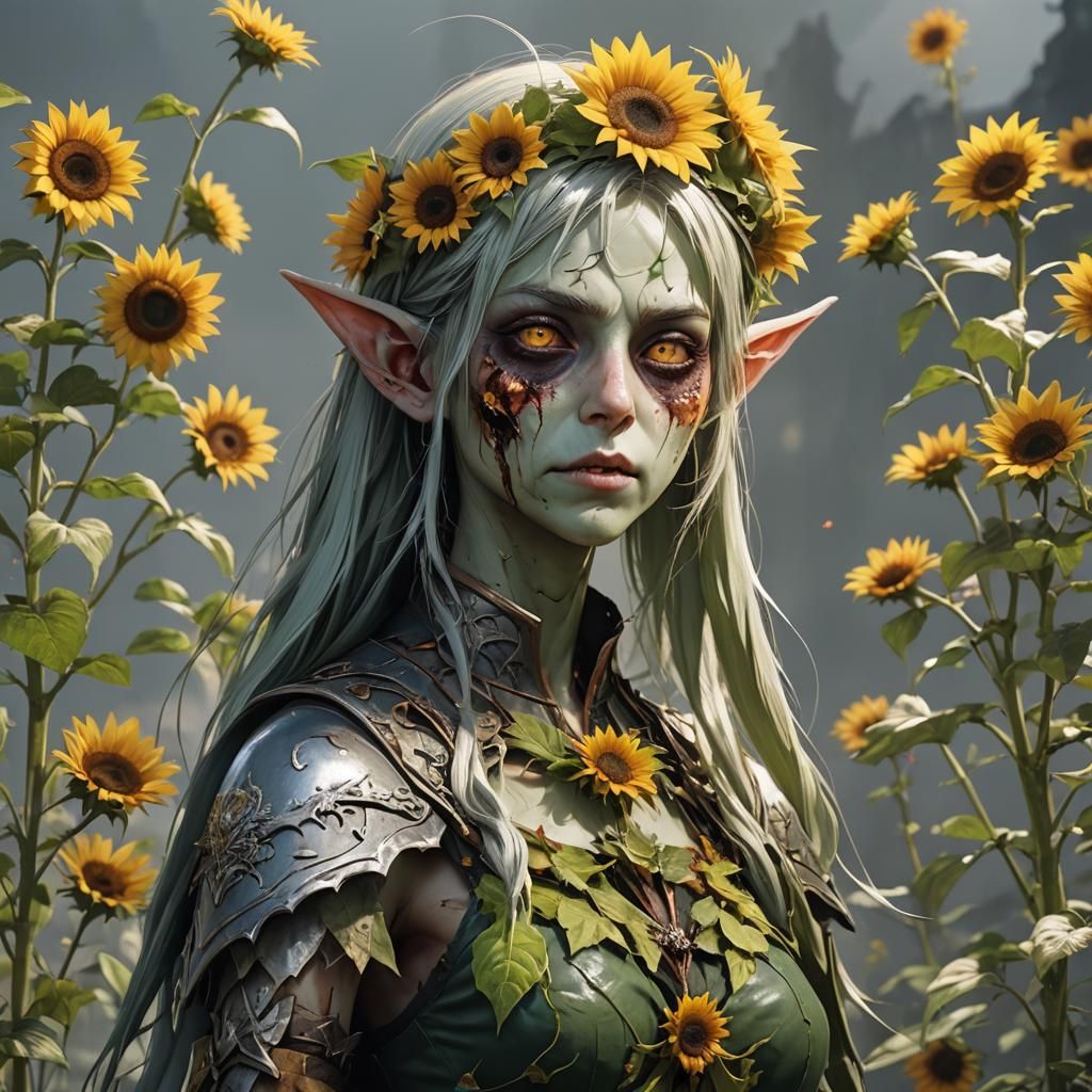 Sun flower zombie elf