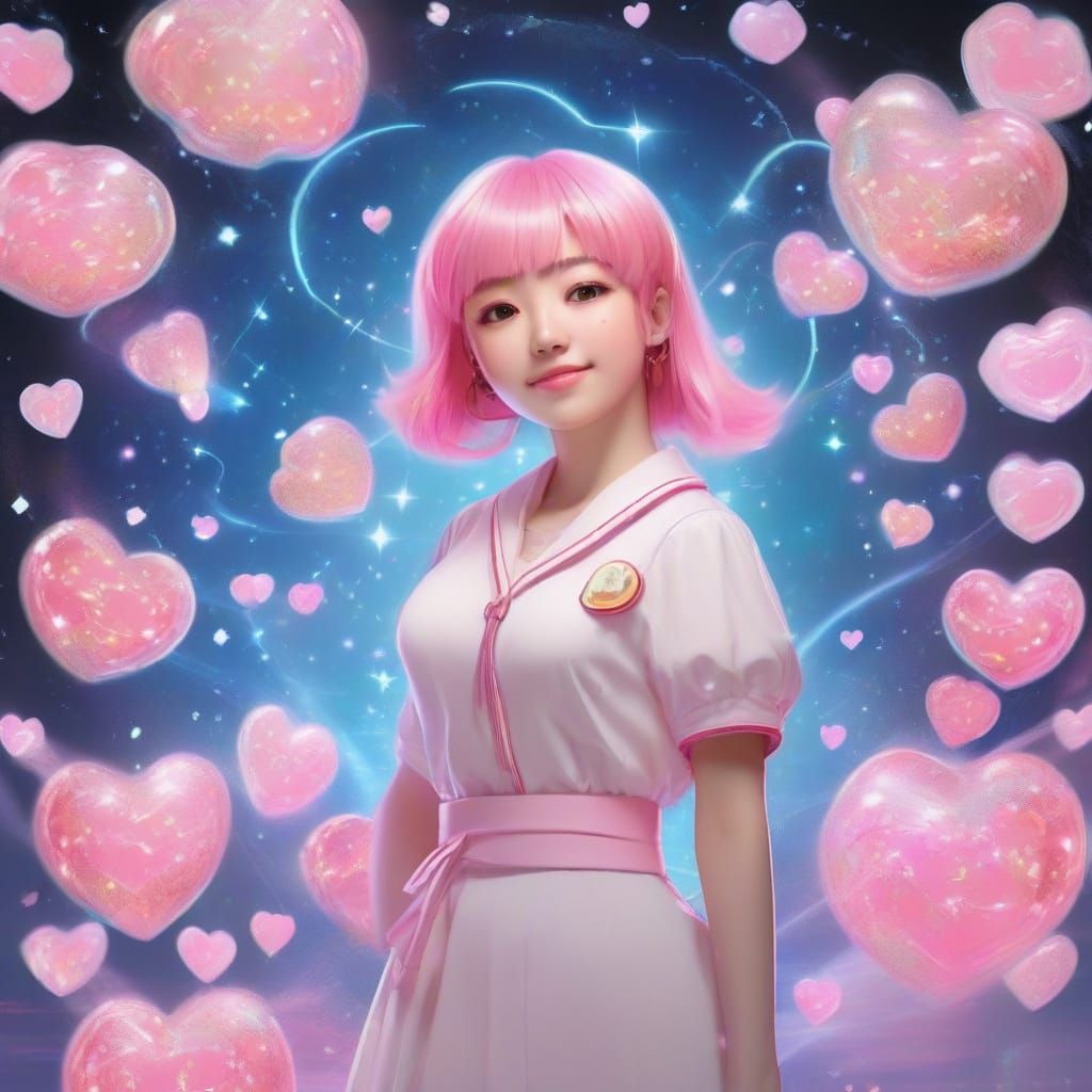 Cosmic Magical Girl in Vibrant Sailor Fuku