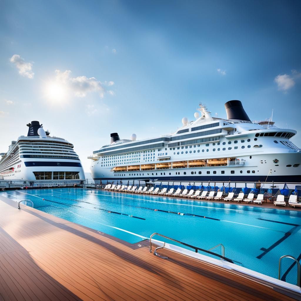 Luxury Cruise Ship Deck Swimming Pool Photo