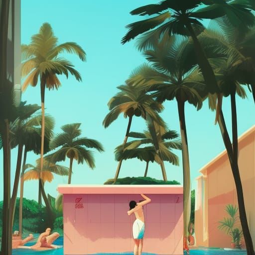At the pool
