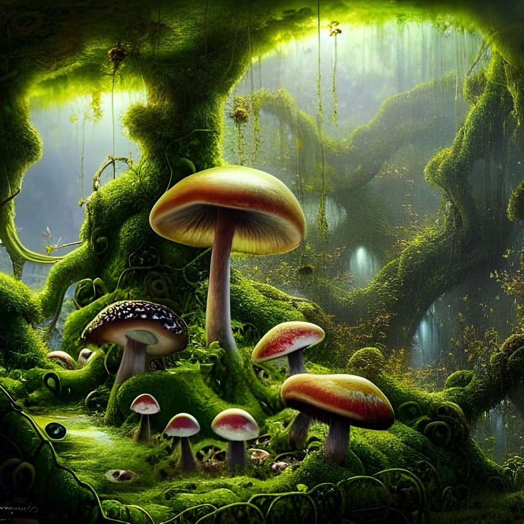 Inside a mushroom cave undefined