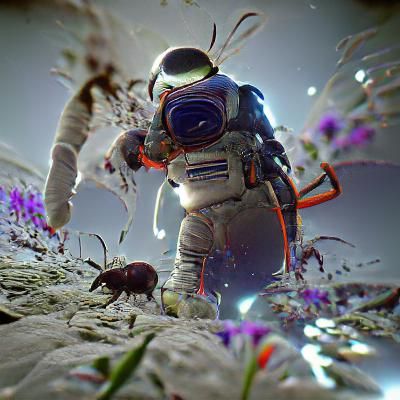 Astronaut looking at space beetles 8K 3D CryEngine