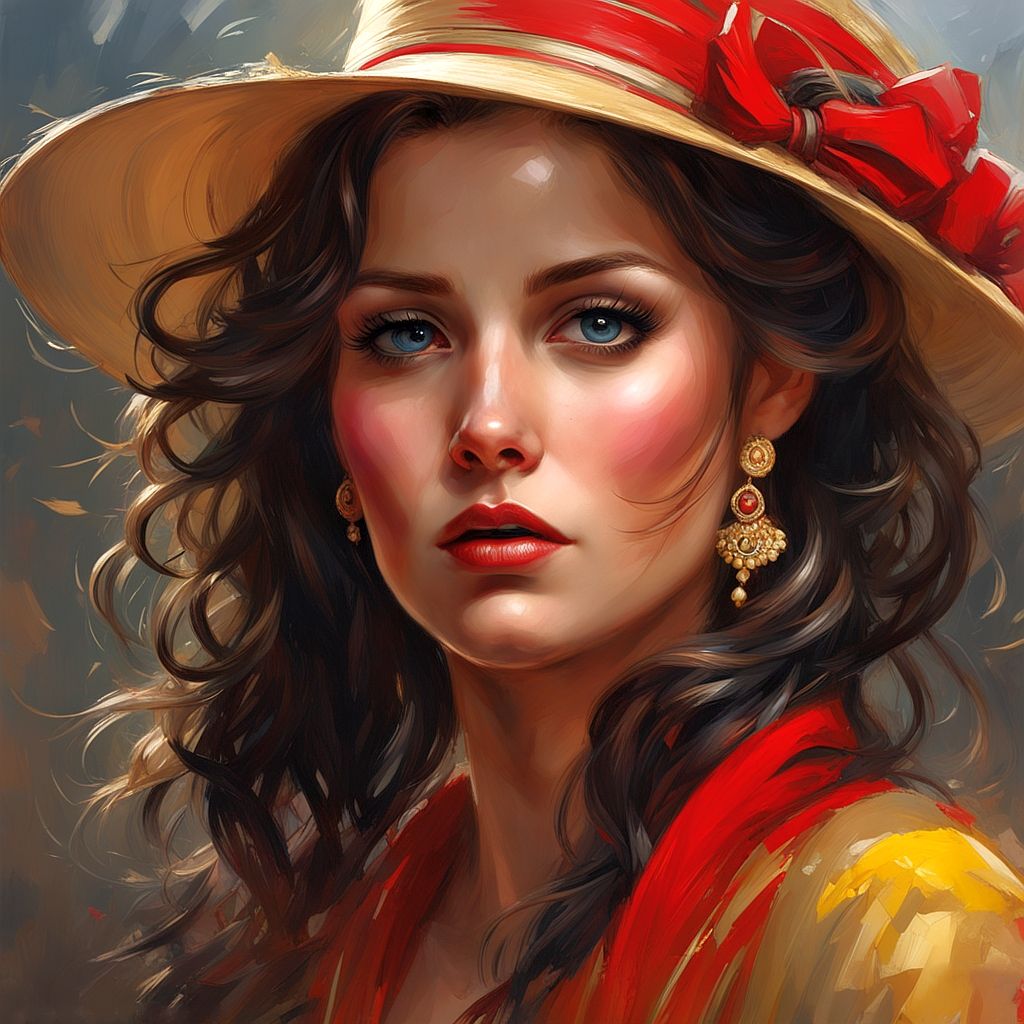 Woman in a straw hat