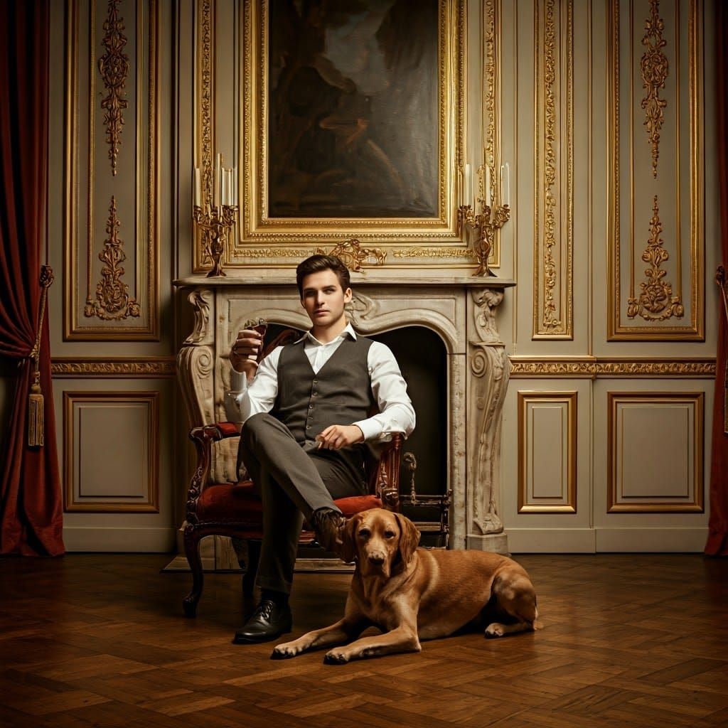 Young man with his dog