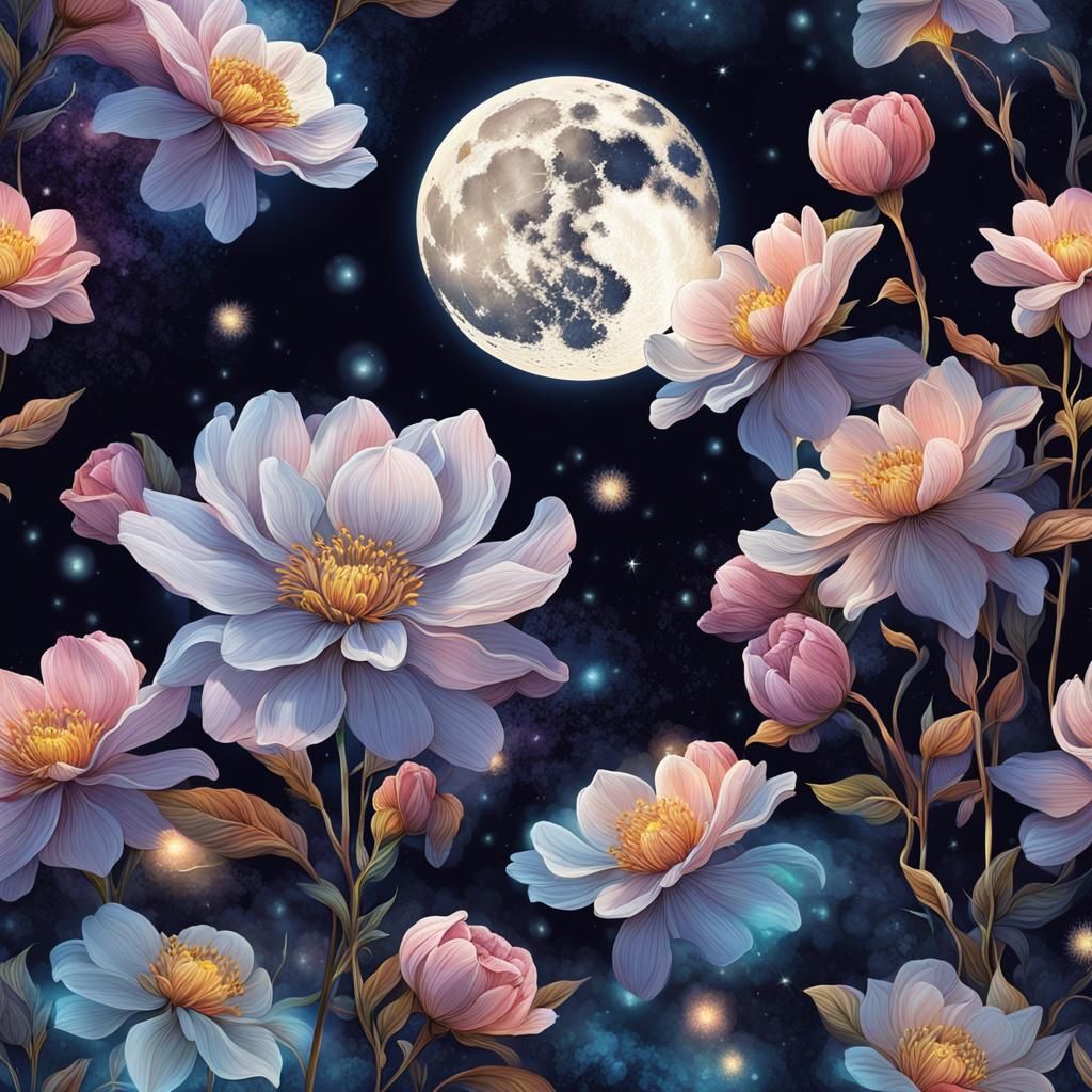 Blooms in the Moonlight   by @ArtBrat