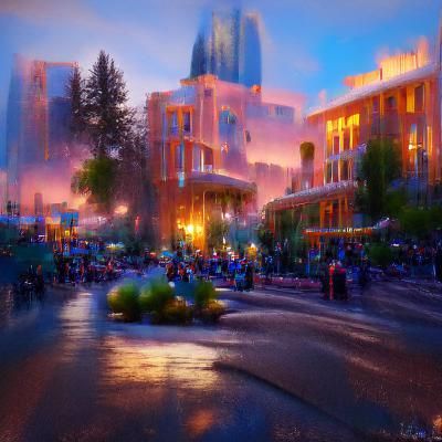 downtown Disney at sunset