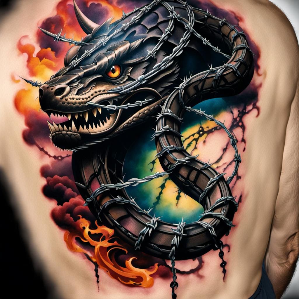 Covering cicatrix with tattoo