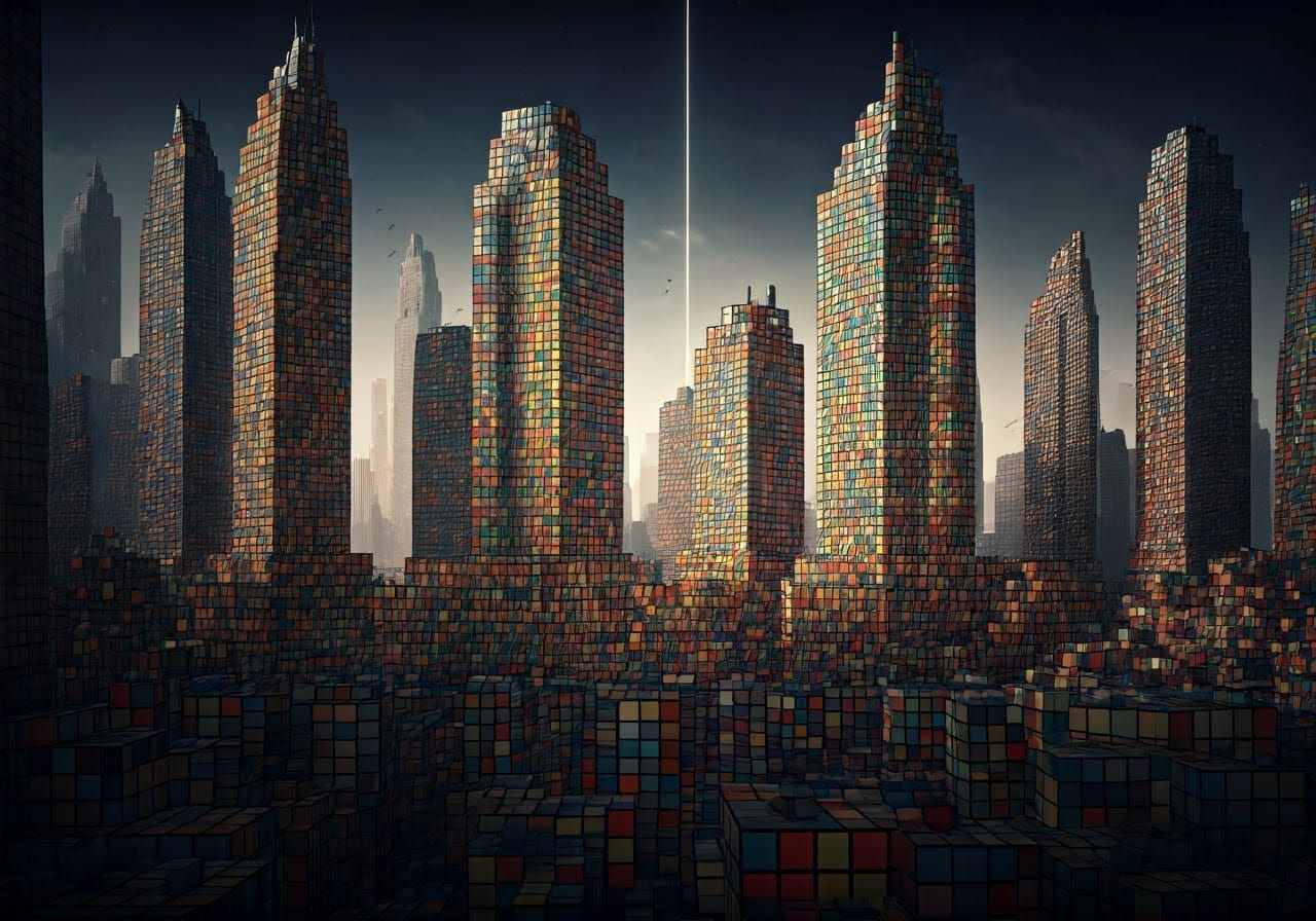 "A Rubik's City"  by @Swervin Ervin