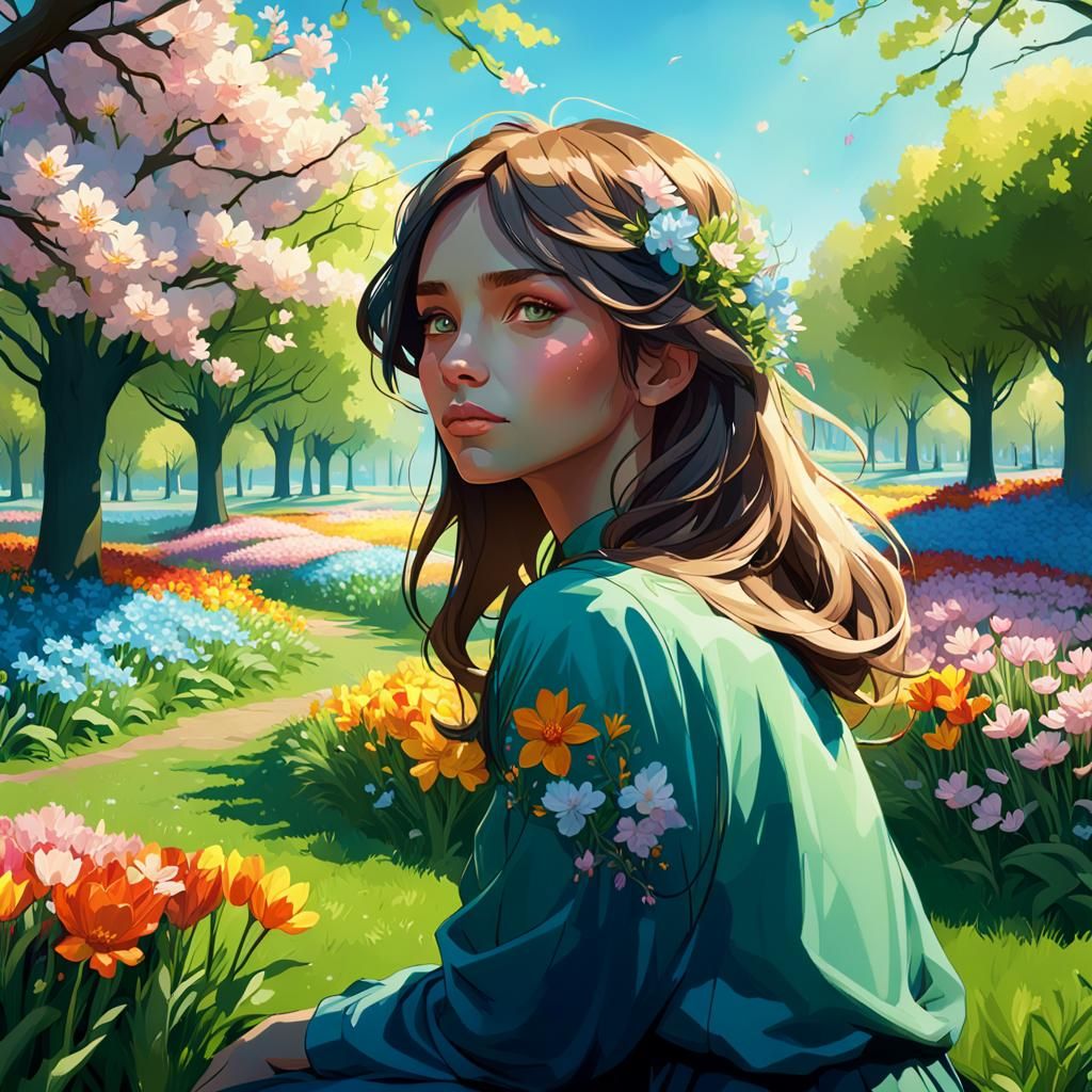 Sitting in a green park waiting for Spring, blue sky and war...