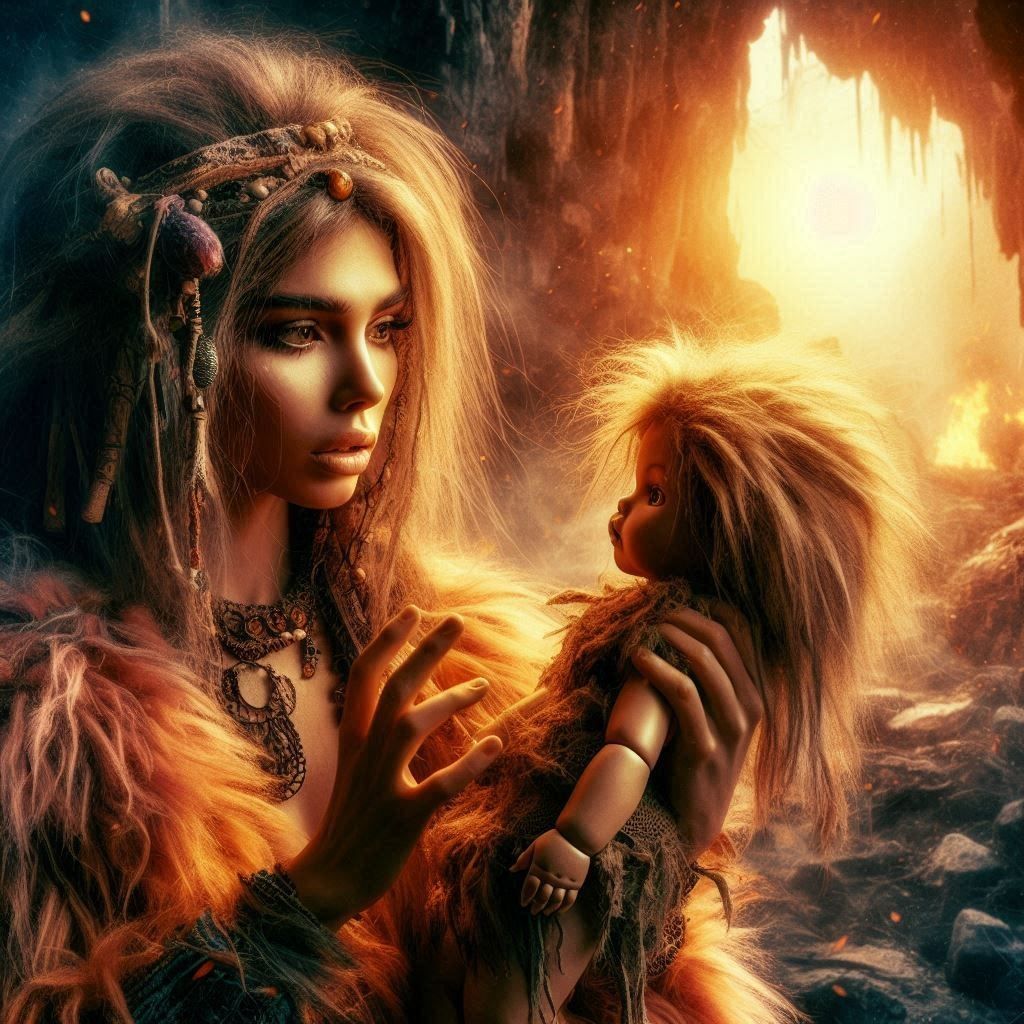 Cave-Woman and Prehistoric Doll
