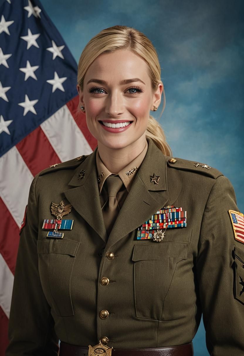 Beth Behrs, dressed in variant uniform