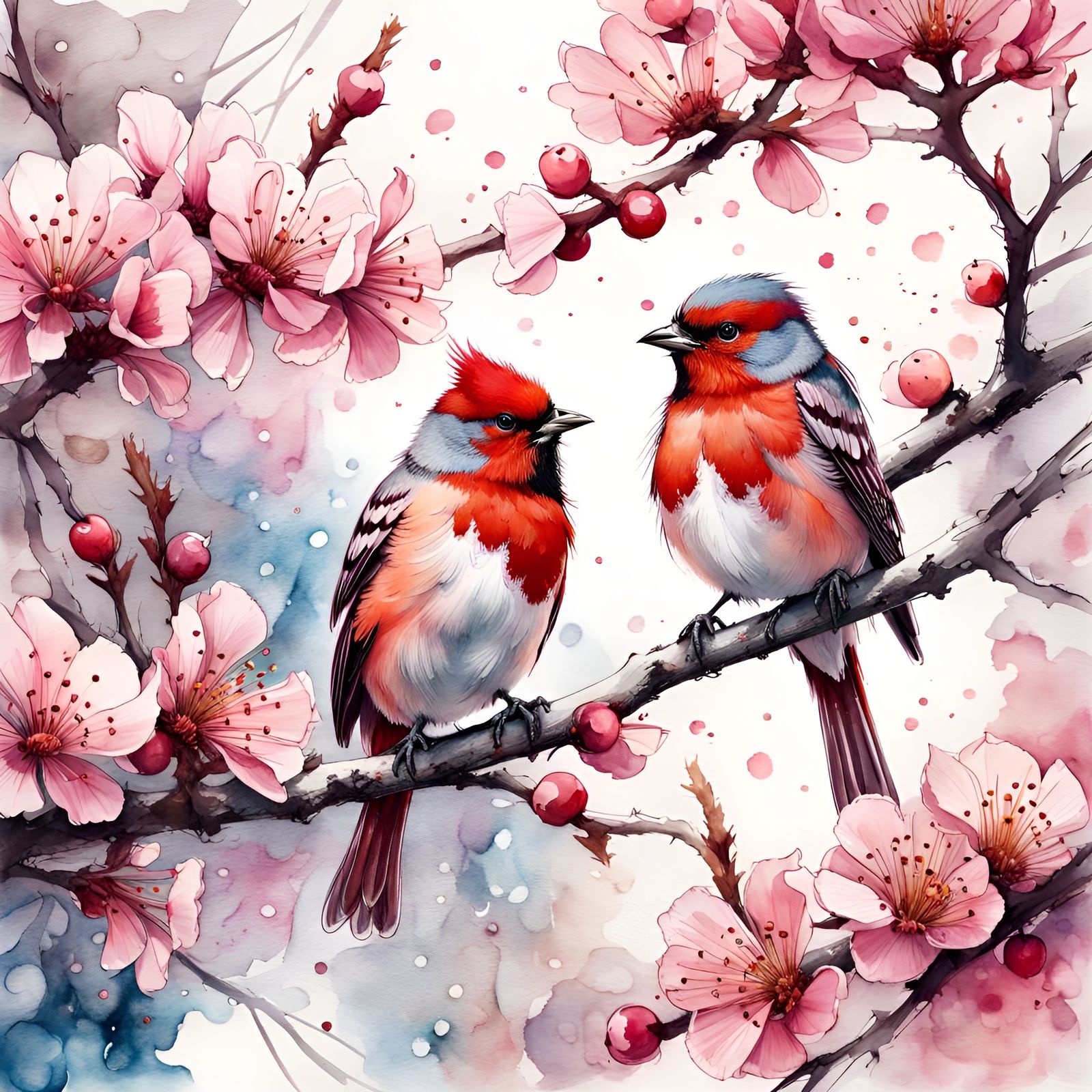 Red Warblers  by @Dulcineia