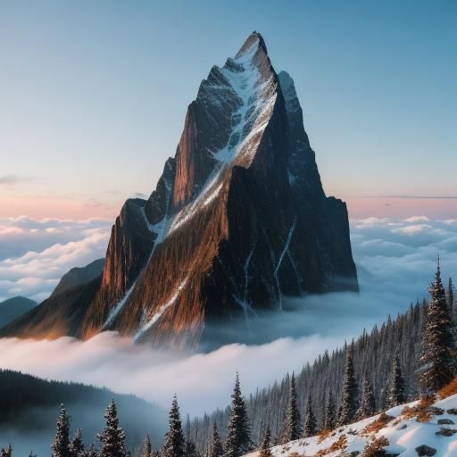 Beautiful misty mountain landscape