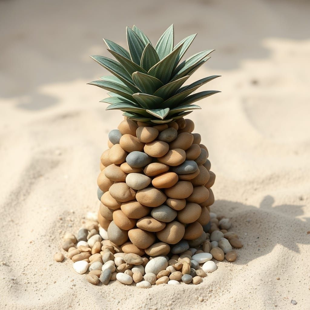 Pineapple Made of Pebbles  by @Ajfanthony