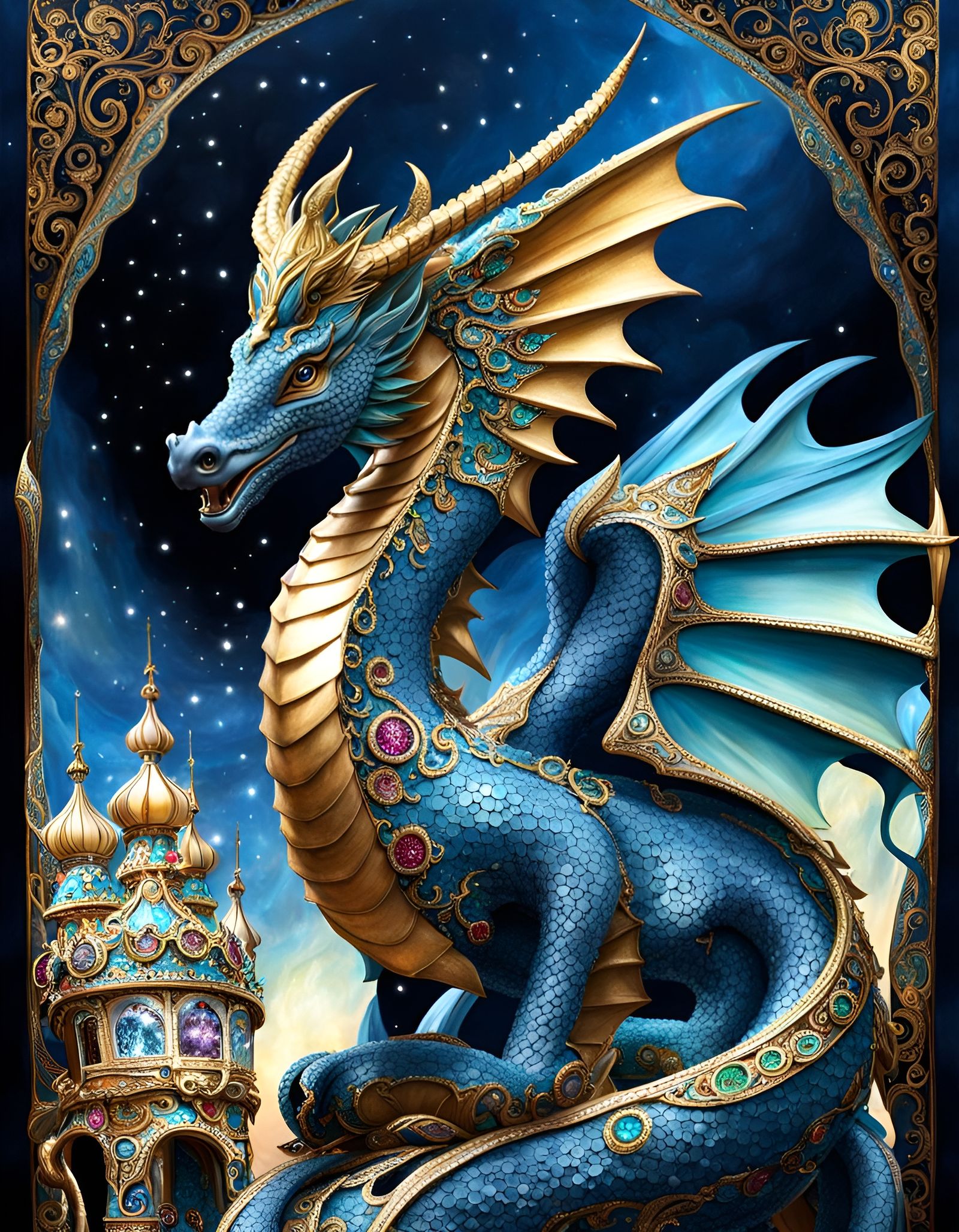 Ornate Jewled Dragon - AI Generated Artwork - NightCafe Creator