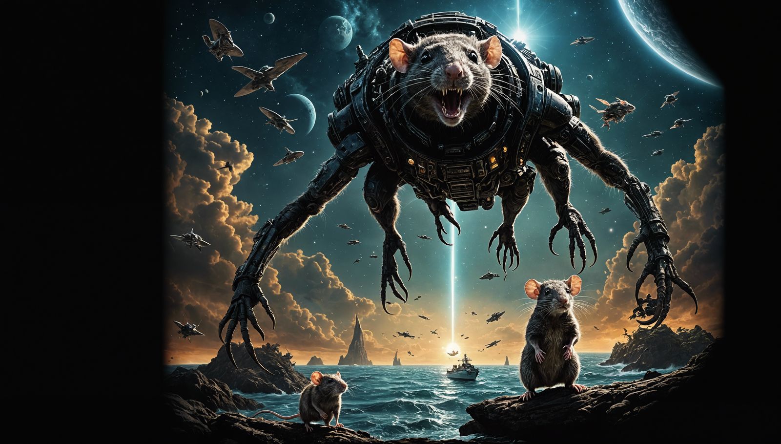 “RatS LivE ON NO EviL StaR” Palindromic image of Mutant Attack Rat from the novel "Aliens and the Antichrist caught in t...