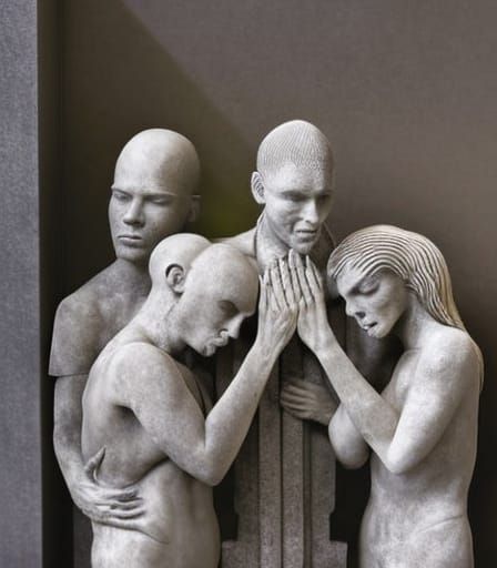Exotic Granite Statues: Hyperrealistic Dystopian Art