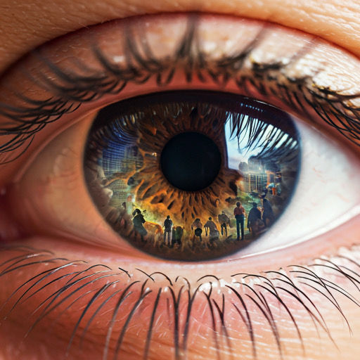 Inside the human eye.