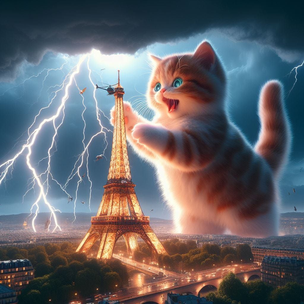 Catzilla Attack on Paris, File Photo 1984 πΌπ¬πΌ