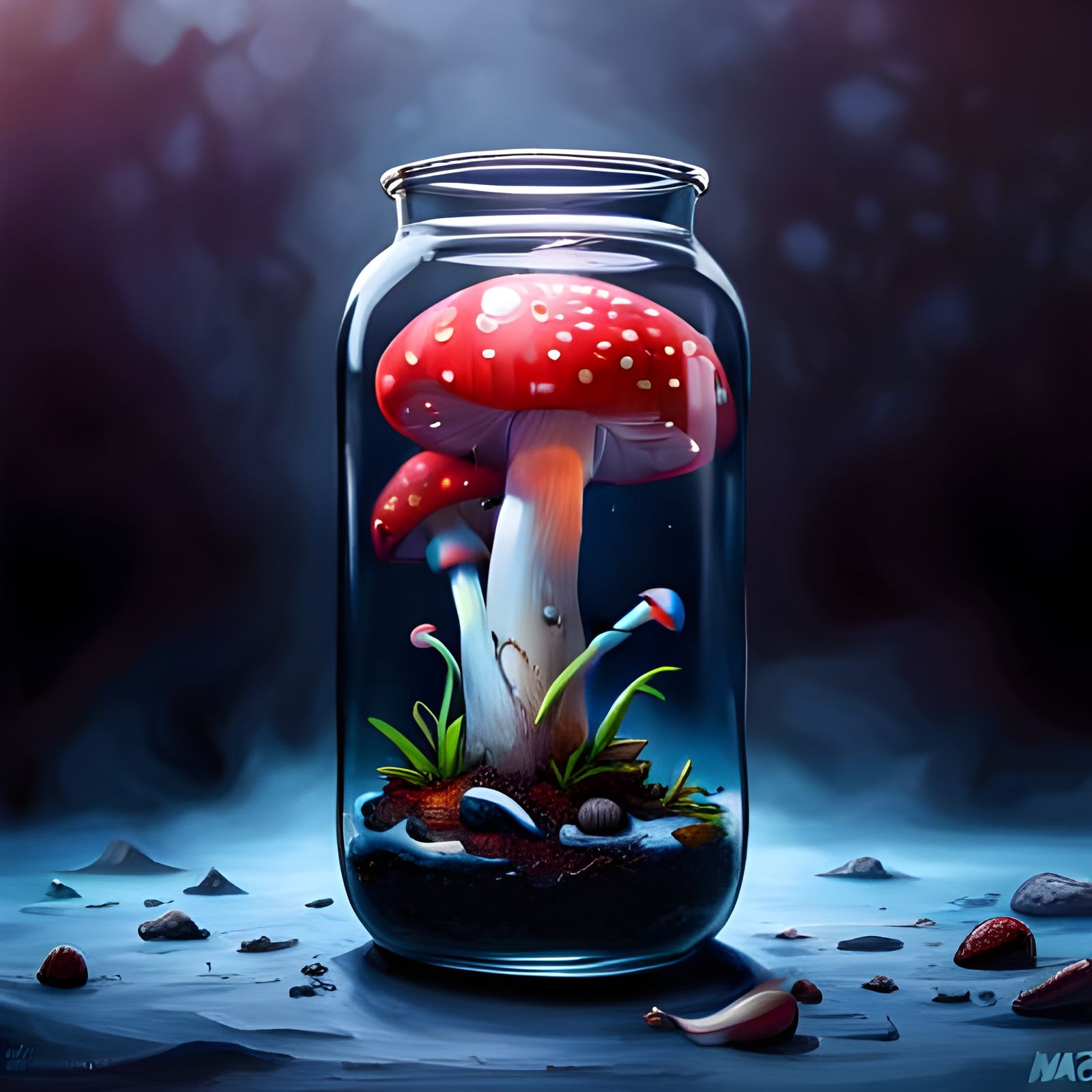 Amanita in bottle  by @bamaresova