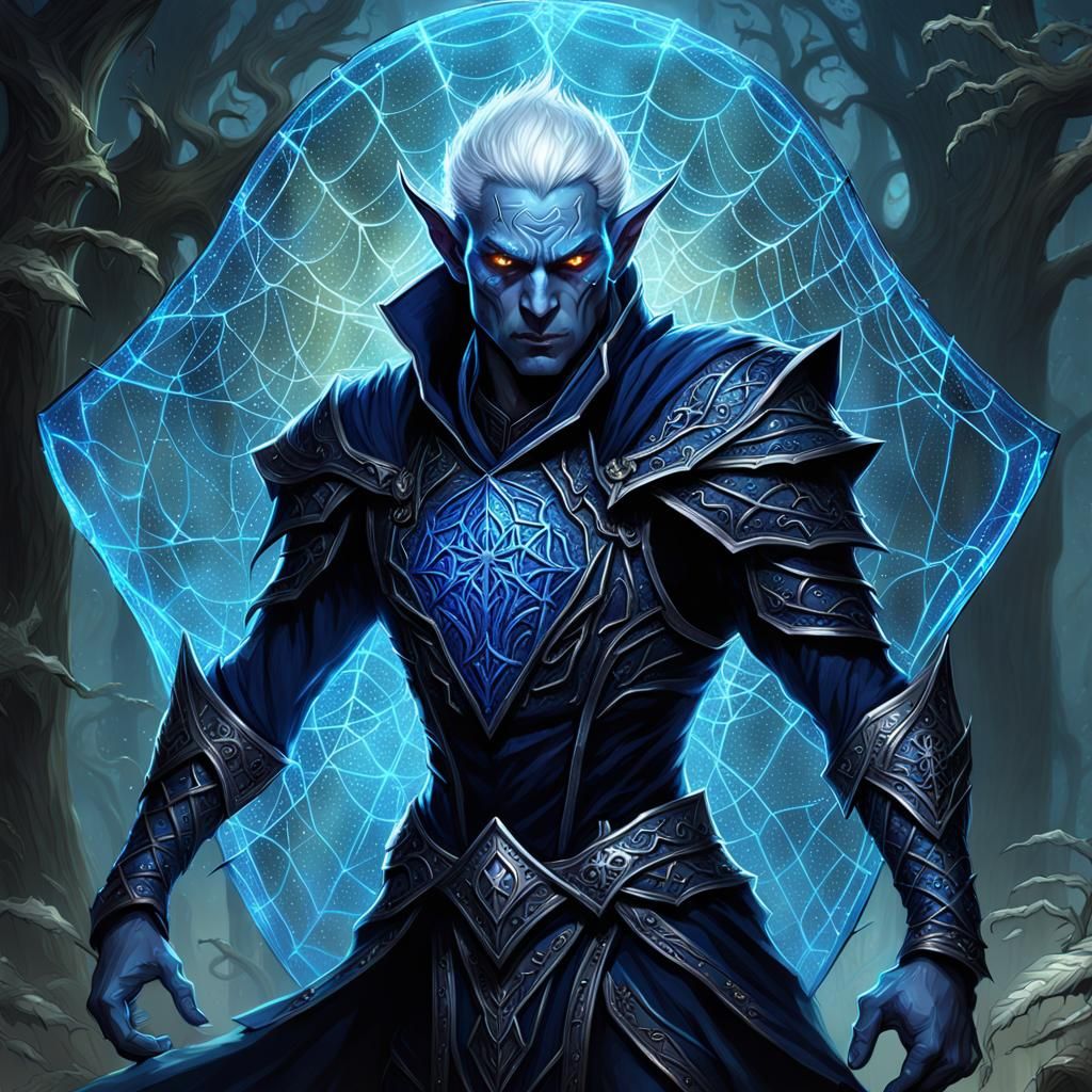 Male Drow elf using Orbbcress, Shield of Tiago, Made from Sapphire ...