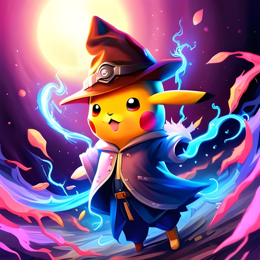 Electrifying Wizard Pikachu - AI Generated Artwork - NightCafe Creator