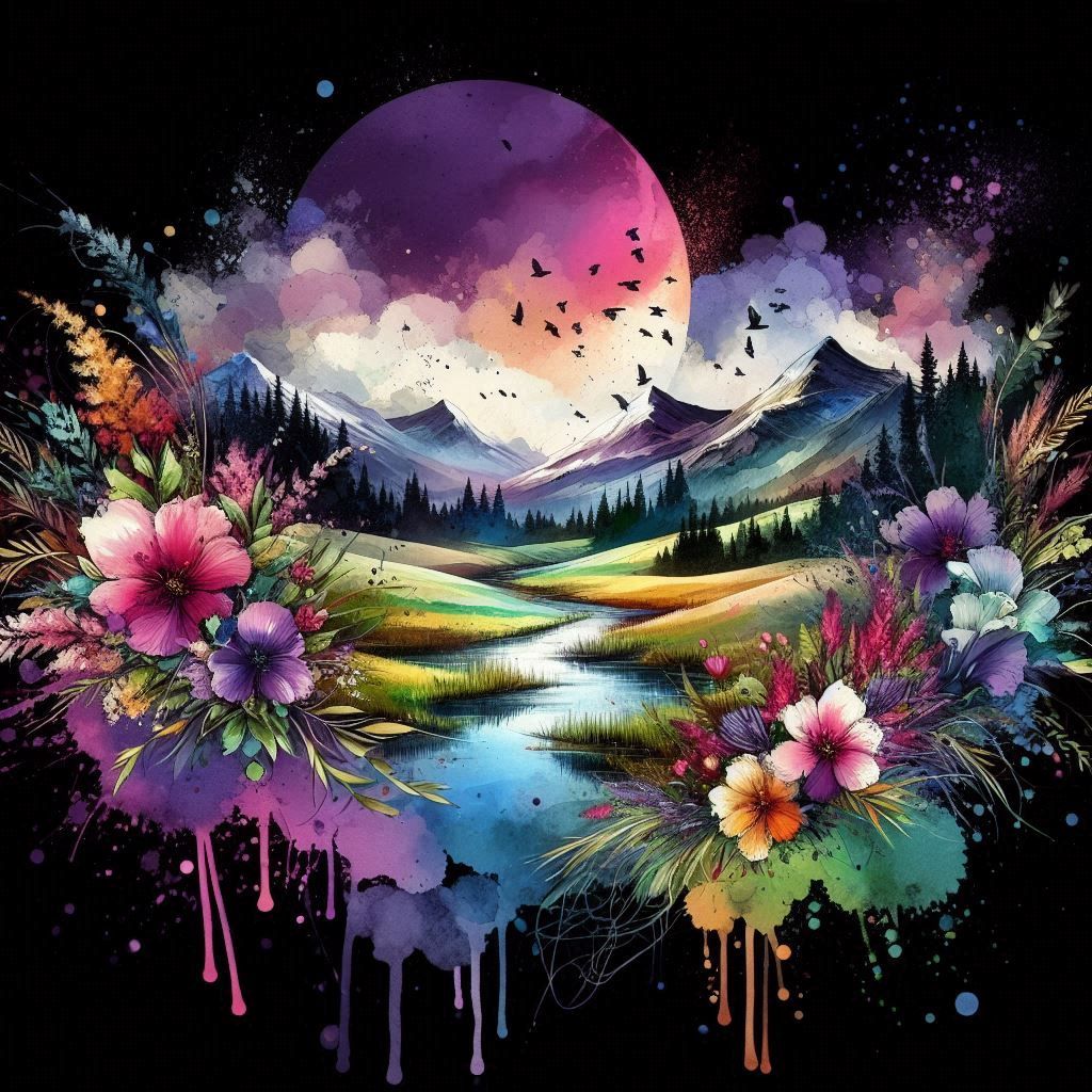 Landscape, splash art.