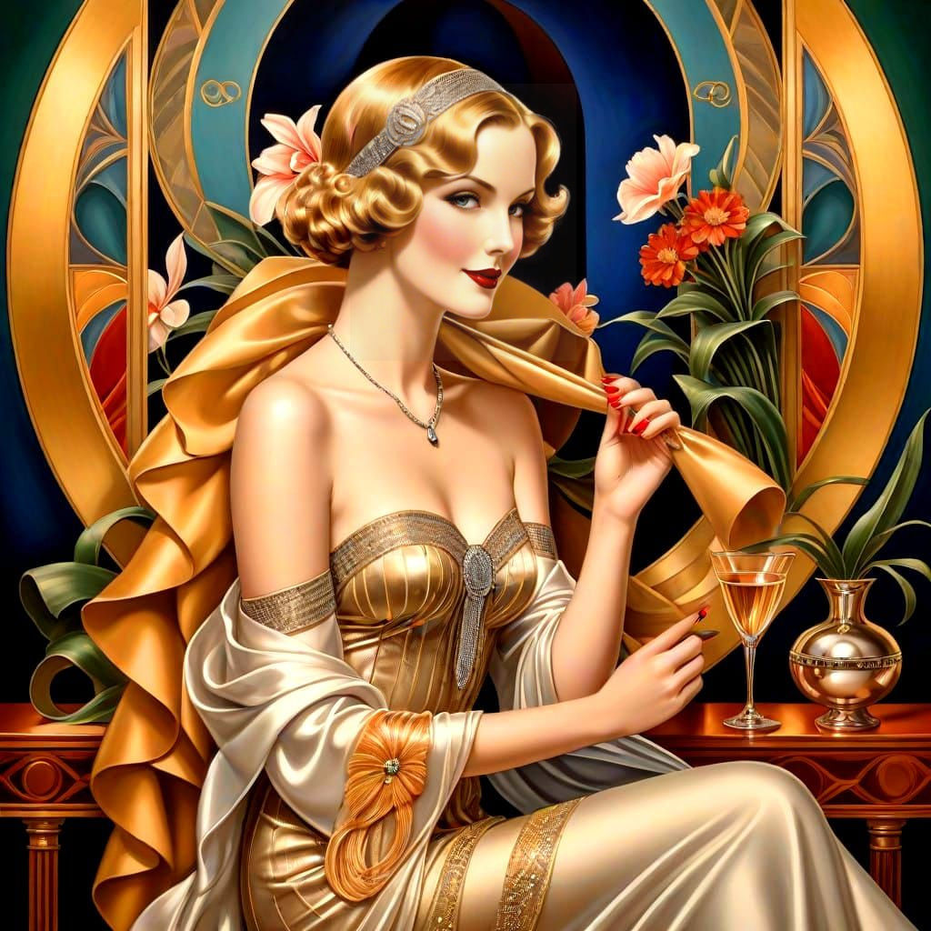 Elegant Women in Art Deco Splendor