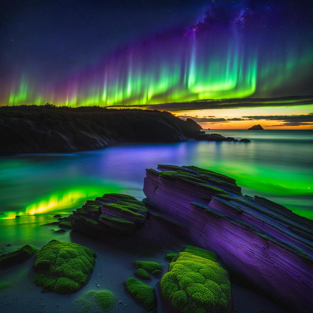 Aurora borrelia at the seaside