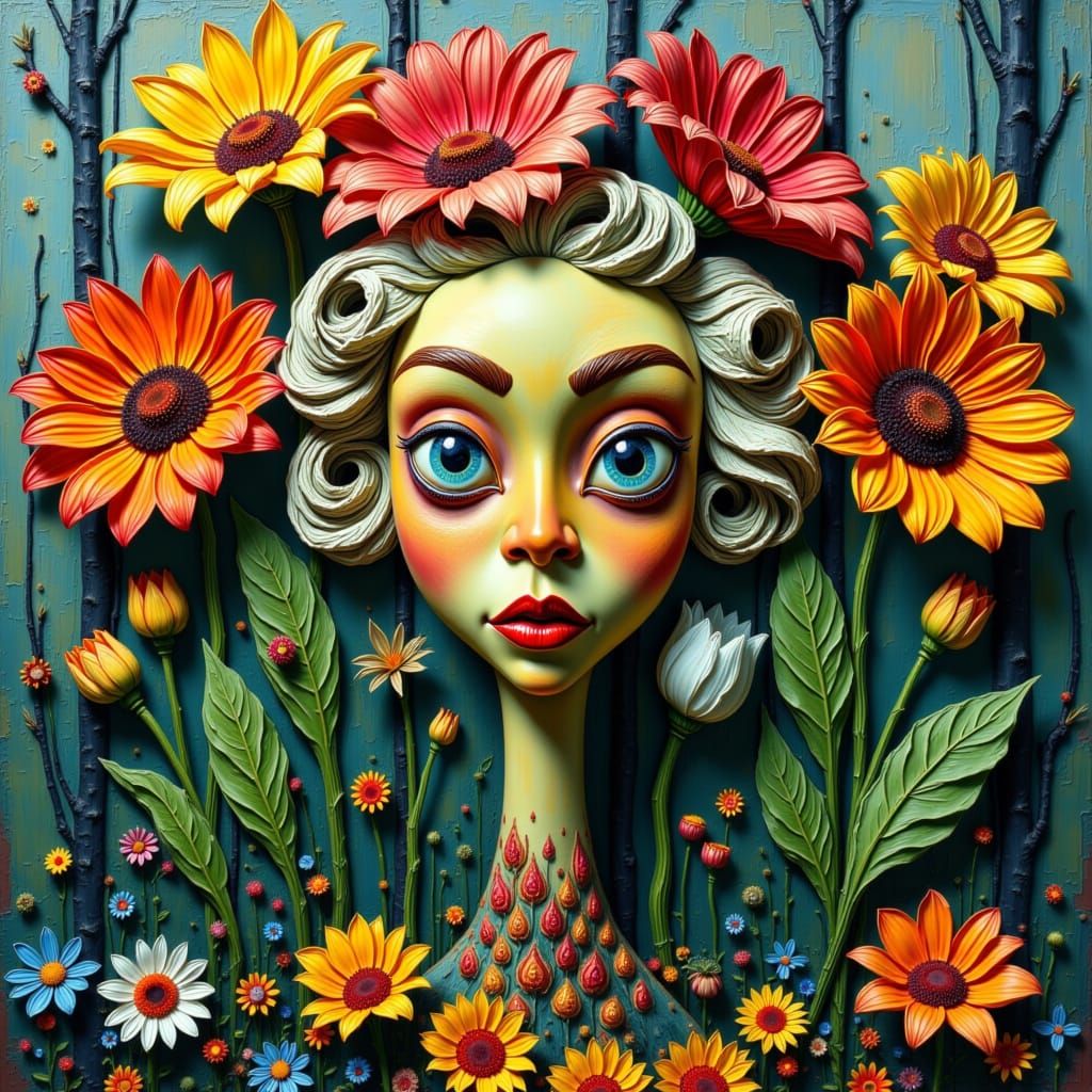 Impasto oil painting