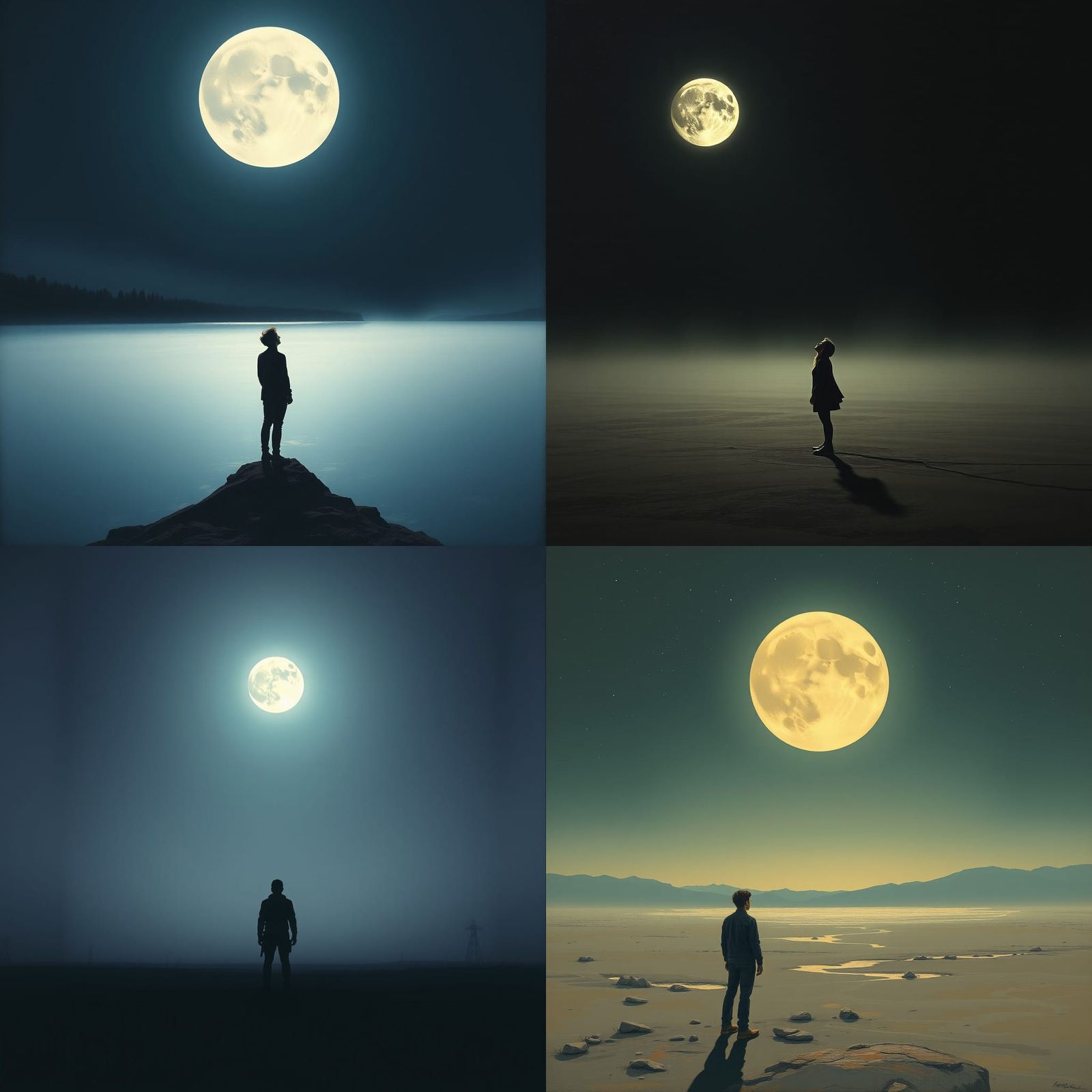 Lonely Moon in the Darkness: Digital Art