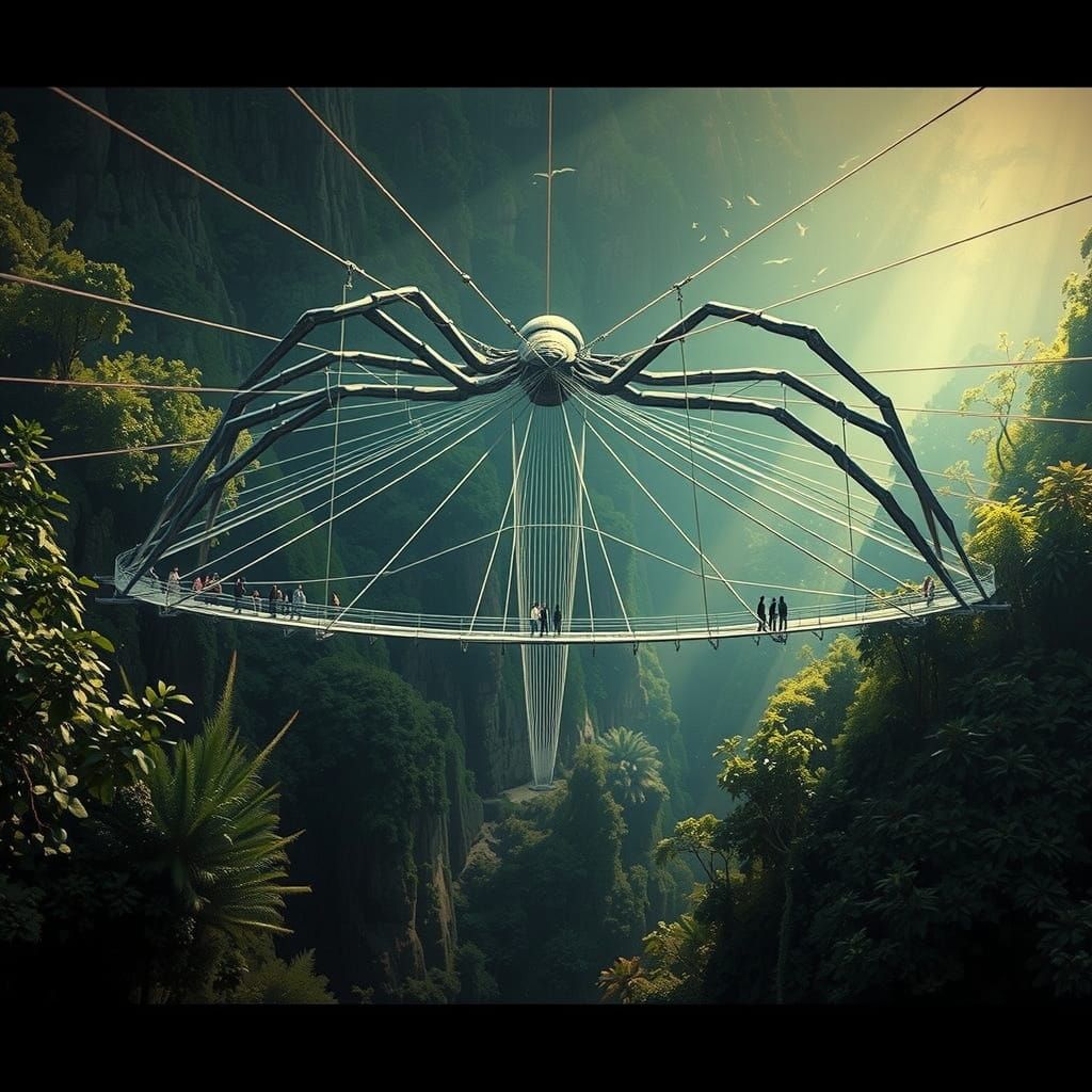 Spider Suspencion bridge.  by @Hannah