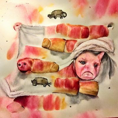 “Pigs don’t wear blankets” -A watercolor painting.