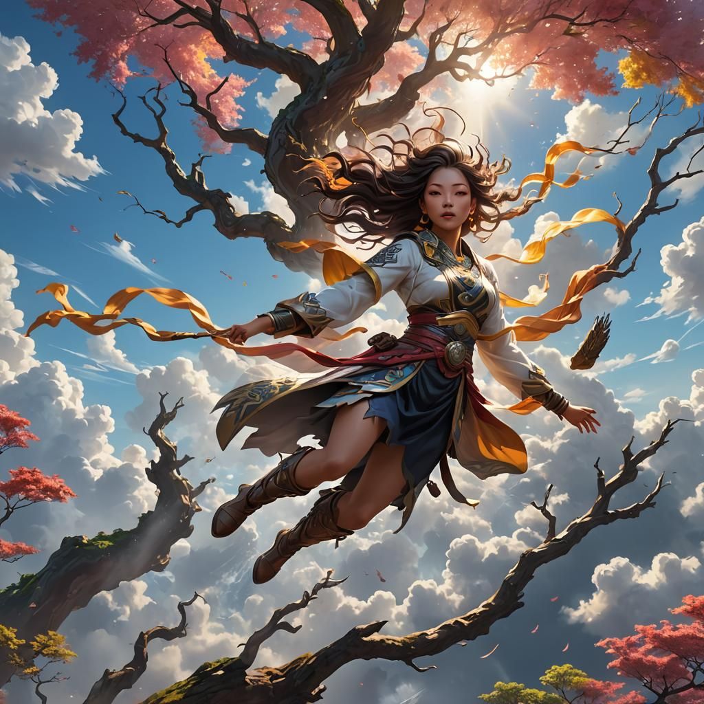 Rhea Rides the Wind  by @Trebol