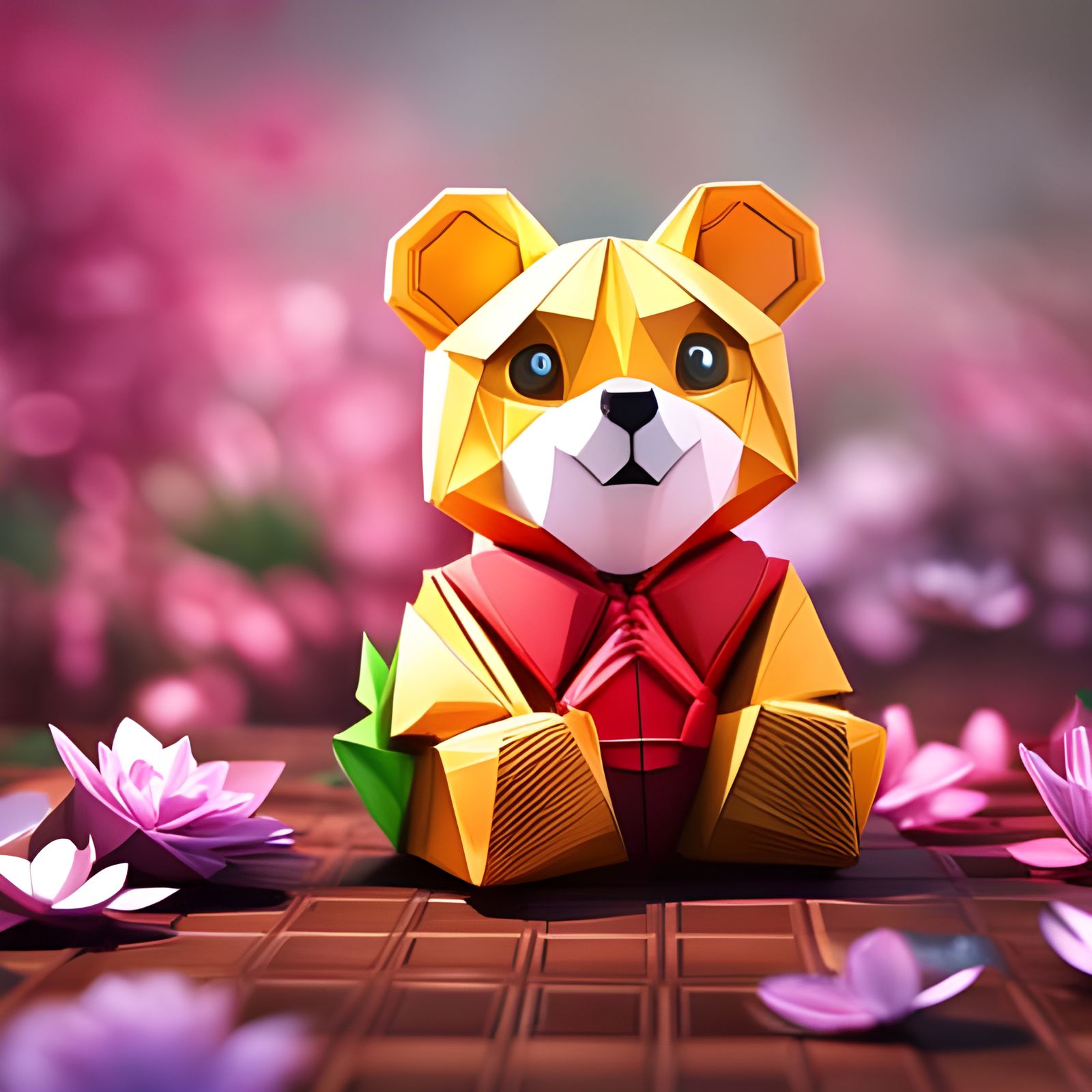 Origami of a cute teddy bear  by @Gerson de Melo 