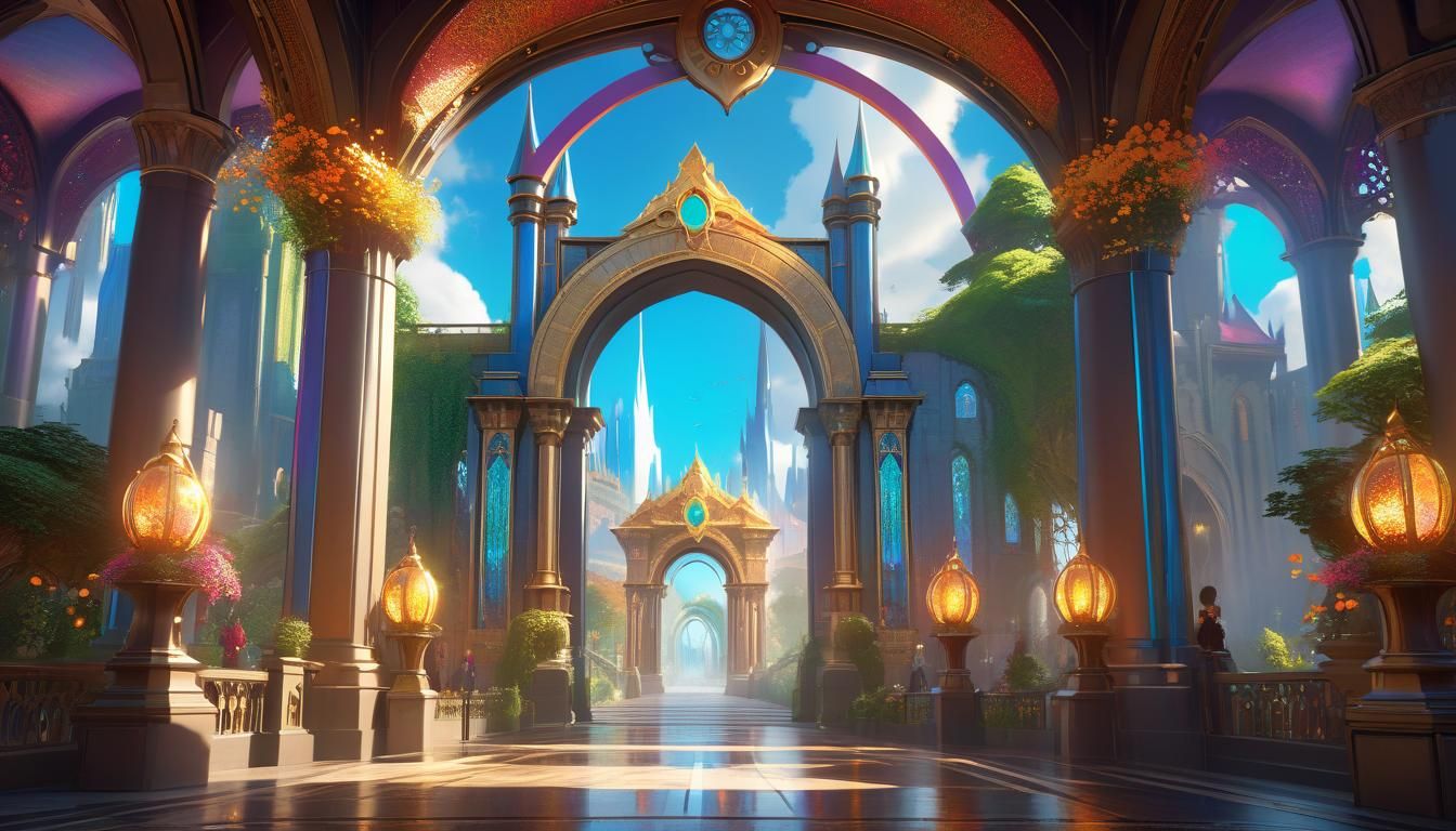 a beautiful, huge and decorated gateway to a world of fantas...