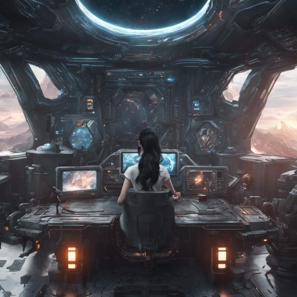 Moon in a spaceship