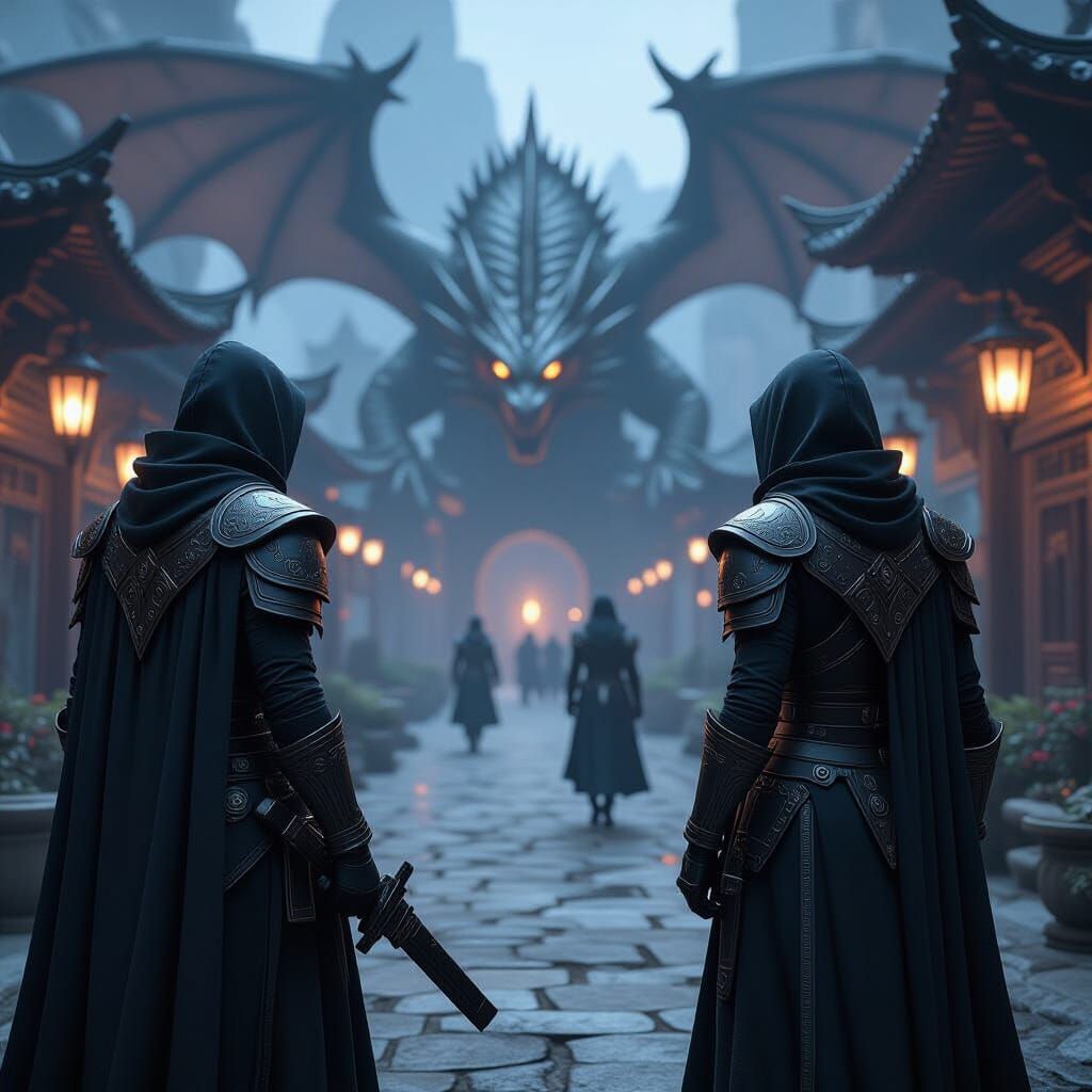 Four Test Tubes With Spirits And Dragons