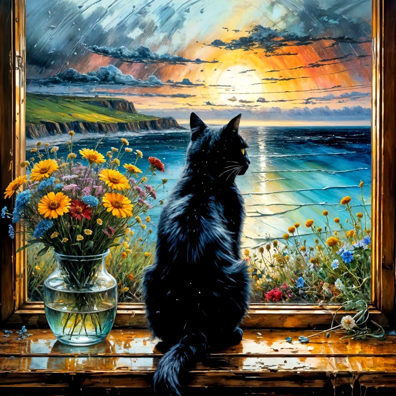 I`m just gonna wait for You here, by the window- said Blacky.