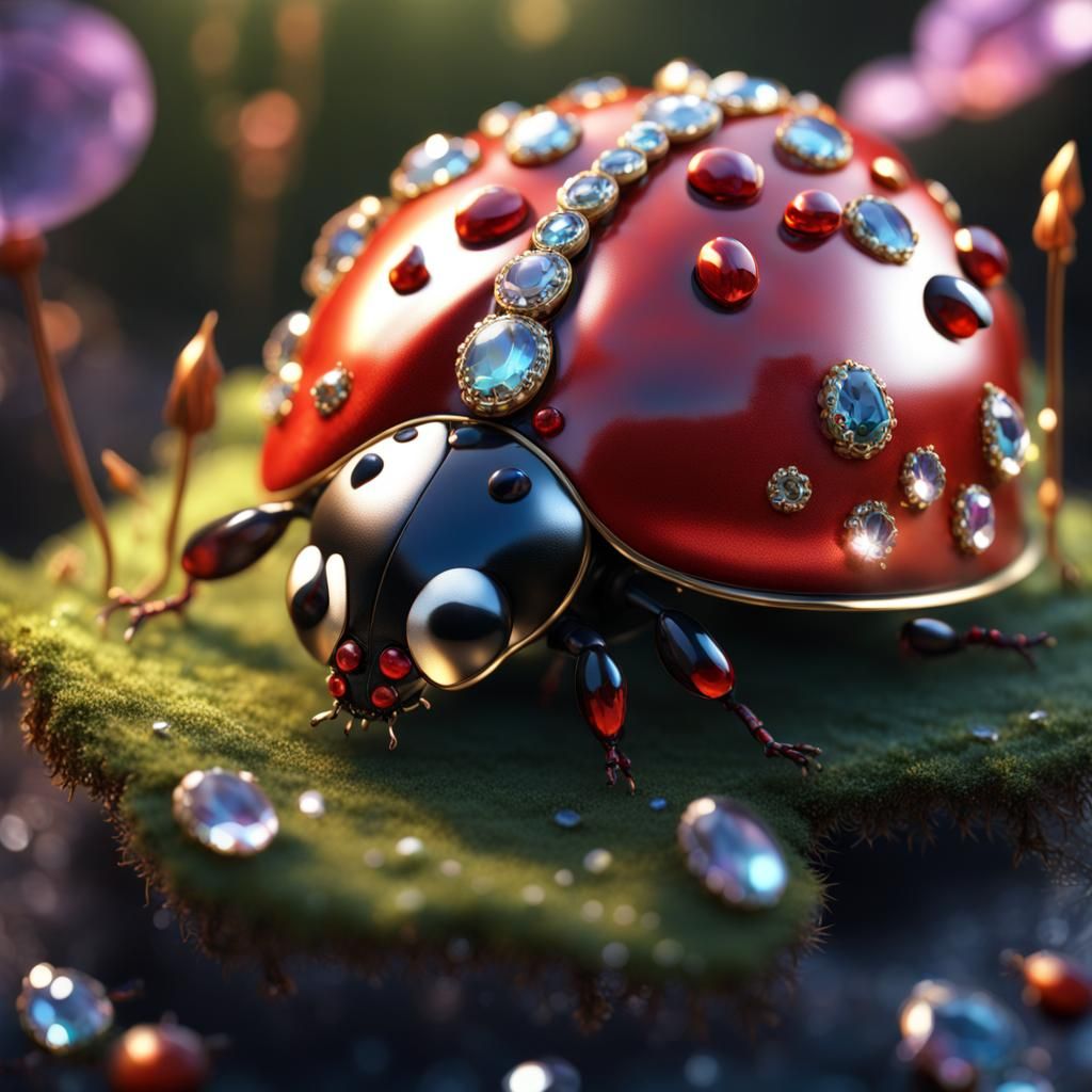 Ladybug made of jewels