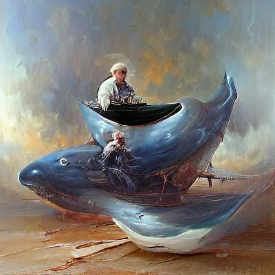 Moby dick riding a whale