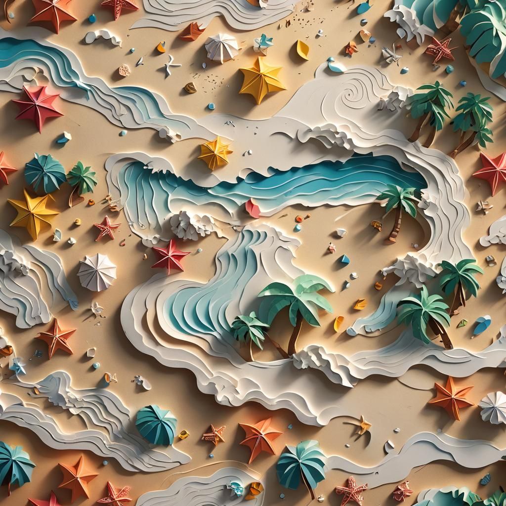 a kirigami beach