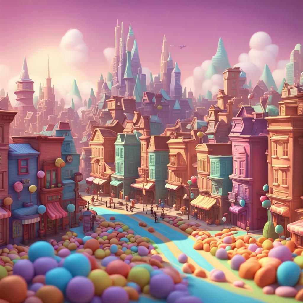 Candy City - Ai Generated Artwork - Nightcafe Creator