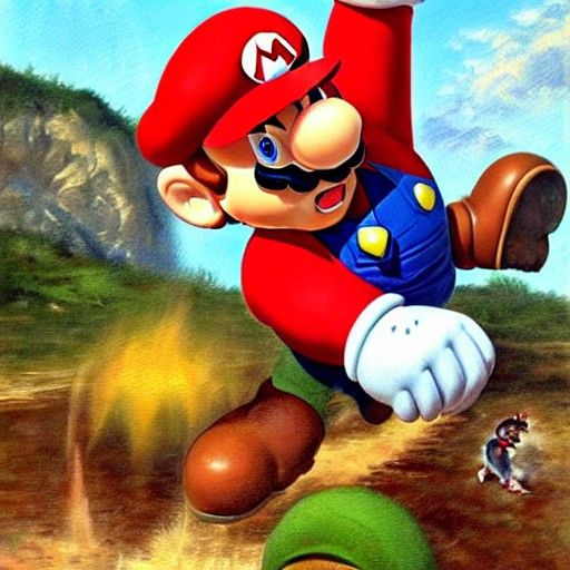 Mario Jumping on Bowser
