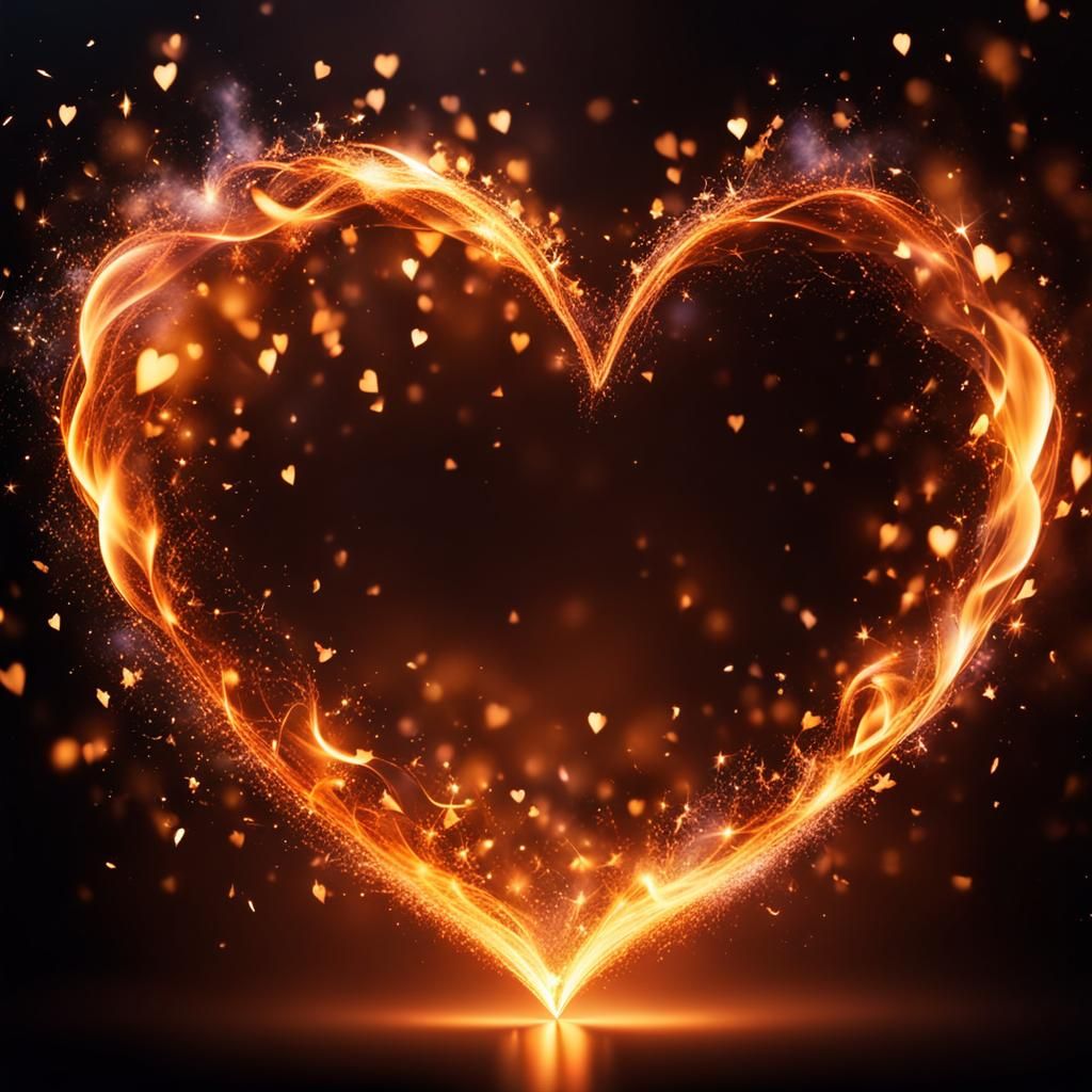 Heart-shaped flames of fire - AI Generated Artwork - NightCafe Creator