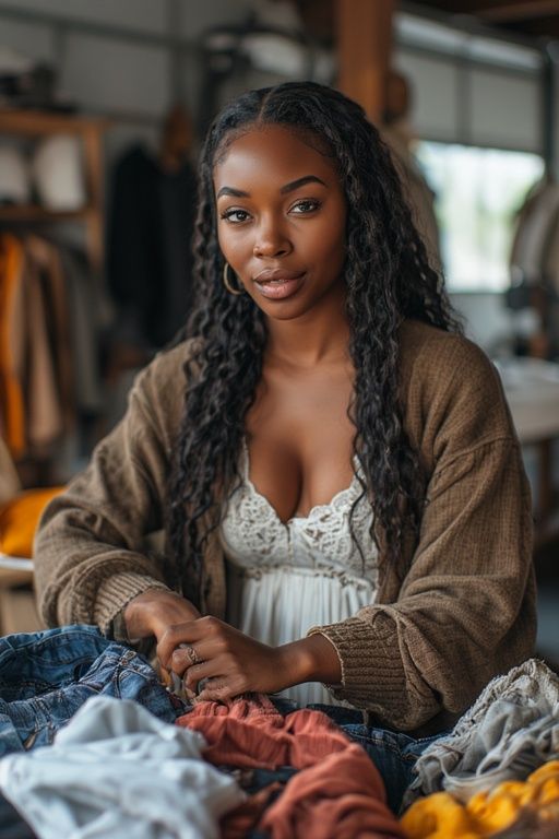 BEAUTIFUL RICH BLACK NUBIAN BUSINESS WOMAN ORGANISING A YARD...